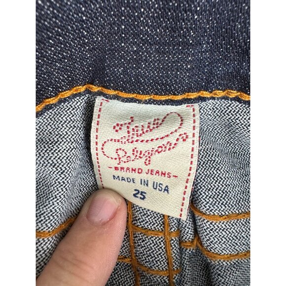 True Religion Bobby Womens 25 Dark Wash Flare Jeans NWOT White Gold Tag Made-USA - Picture 9 of 16